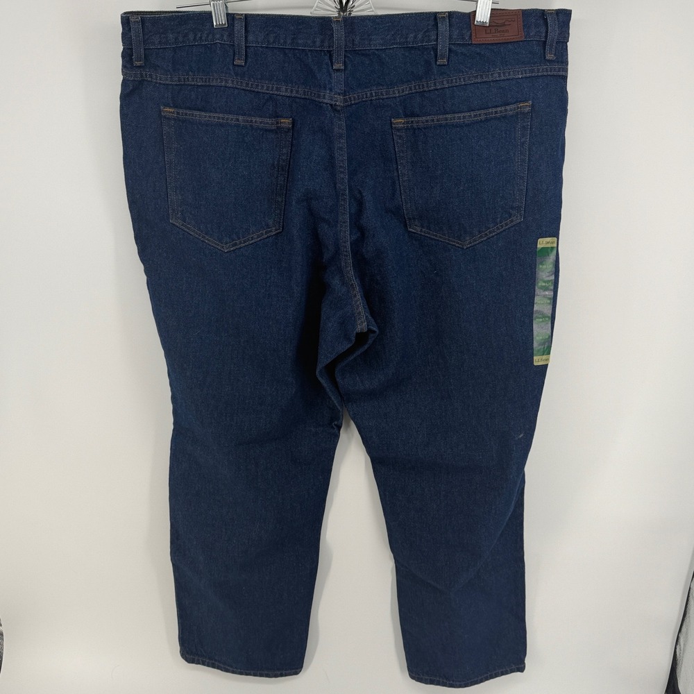 LL Bean Double L Jeans Mens 46x30 Dark Wash Blue Straight Leg Denim 220626 NEW - Picture 3 of 10
